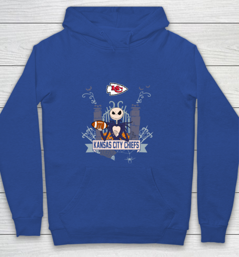 NFL Kansas City Chiefs Football Jack Skellington Halloween Youth Hoodie 6