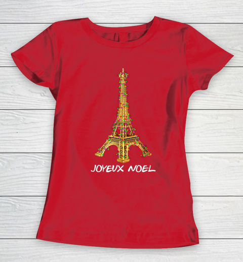 Joyeux Noel French Merry Christmas Eiffel Tower Women's T-Shirt 9