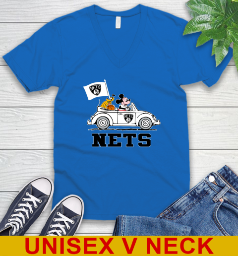 NBA Basketball Brooklyn Nets Pluto Mickey Driving Disney Shirt V-Neck T-Shirt 7 NBA Basketball Brooklyn Nets Pluto Mickey Driving Disney Shirt V-Neck T-Shirt - Image 7