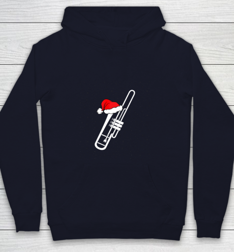 Christmas Gift Trombone Santa Trombone Funny Xmas Pajama Youth Hoodie 2