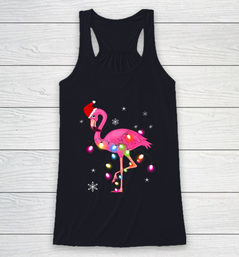 Pink Flamingo Christmas Racerback Tank 7
