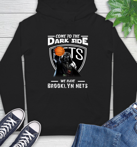 NBA Come To The Dark Side We Have Brooklyn Nets Star Wars Darth Vader Basketball Hoodie