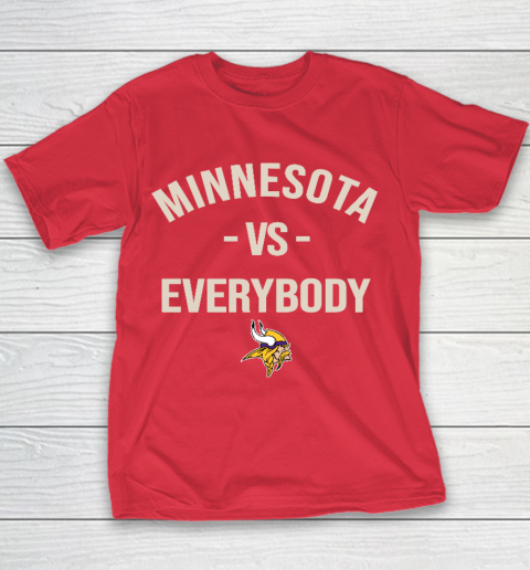Minnesota Vikings Vs Everybody Youth T-Shirt 7