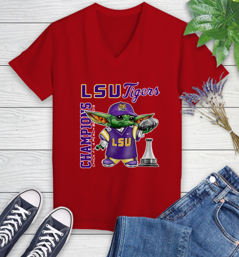 Baby Yoda LSU Tigers Champion Shirt 86