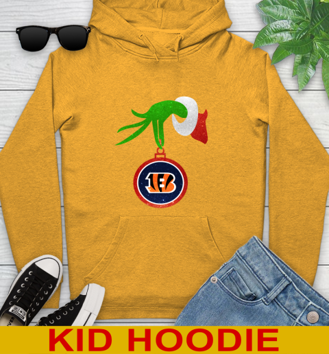 Cincinnati Bengals Grinch Merry Christmas NFL Football Youth Hoodie 3