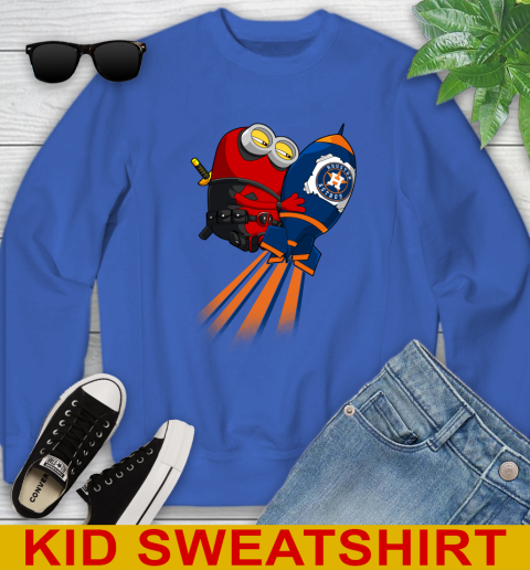 MLB Baseball Houston Astros Deadpool Minion Marvel Shirt Youth Sweatshirt 6
