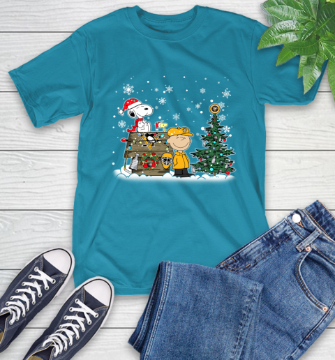 NHL Pittsburgh Penguins Snoopy Charlie Brown Woodstock Christmas Stanley Cup Hockey T-Shirt 9