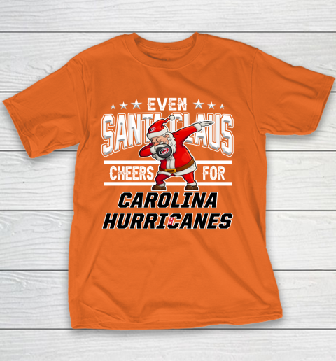 Carolina Hurricanes Even Santa Claus Cheers For Christmas NHL Youth T-Shirt 4