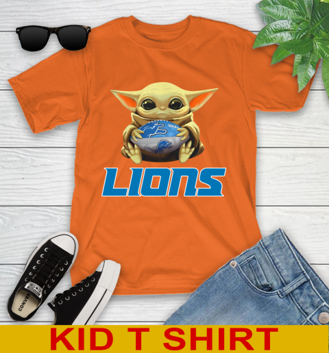 NFL Football Detroit Lions Baby Yoda Star Wars Shirt Youth T-Shirt 7