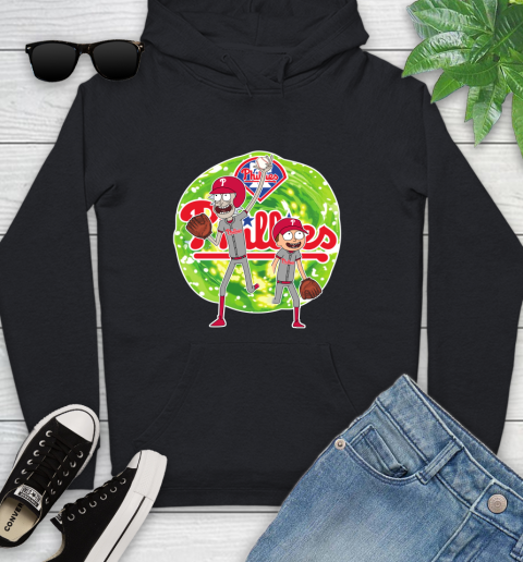 MLB Philadelphia Phillies Rick And Morty Baseball Sports Youth Hoodie 2