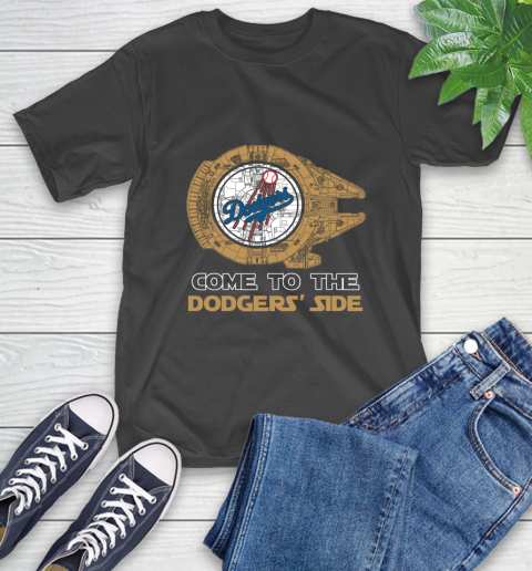 MLB Come To The Los Angeles Dodgers Side Star Wars Baseball Sports T-Shirt