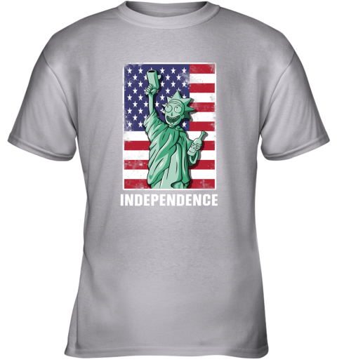 hn9l rick and morty statue of liberty independence day 4th of july shirts youth t shirt 26 front sport grey