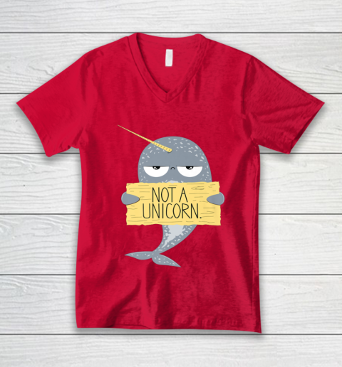 Not A Unicorn Cute Funny Narwhal Graphic V-Neck T-Shirt 7