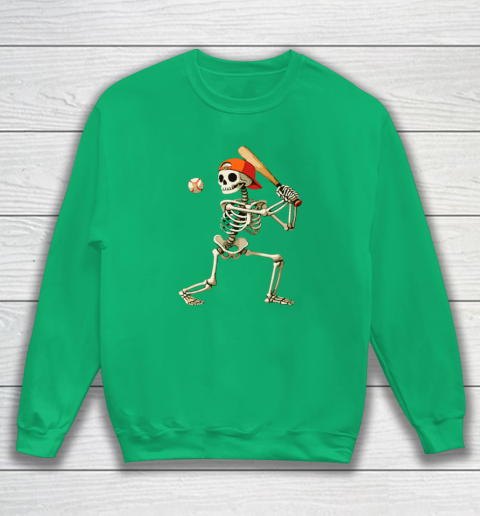 Skeleton Baseball Halloween Costume Funny Sweatshirt 4