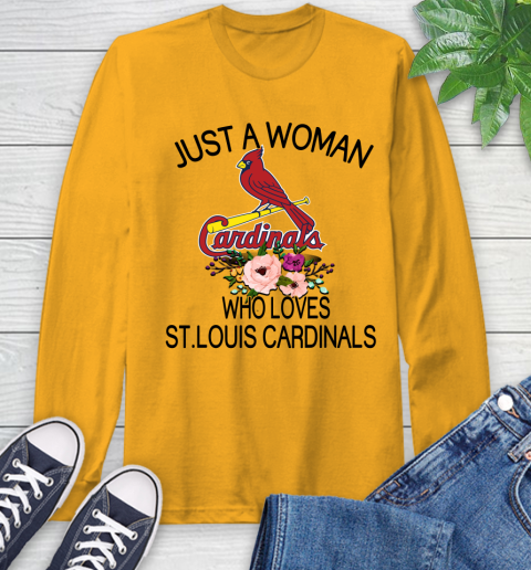 MLB Just A Woman Who Loves St.Louis Cardinals Baseball Sports Long Sleeve T-Shirt 2