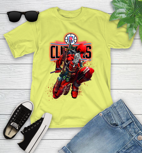 NBA Deadpool Marvel Comics Sports Basketball LA Clippers Youth T-Shirt 8