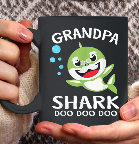 Grandpa Funny Gift Apparel  Grandpa Shark Funny Father's Day Gift Ceramic Mug 11oz