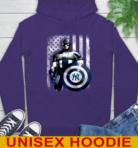 New York Yankees MLB Baseball Captain America Marvel Avengers American Flag Shirt Hoodie 5