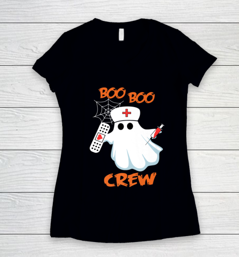 Funny Halloween Nurse RN Medical EMS Staff  Boo Boo Crew Premium T Shirt.OZSGTXU4C7 Women's V-Neck T-Shirt