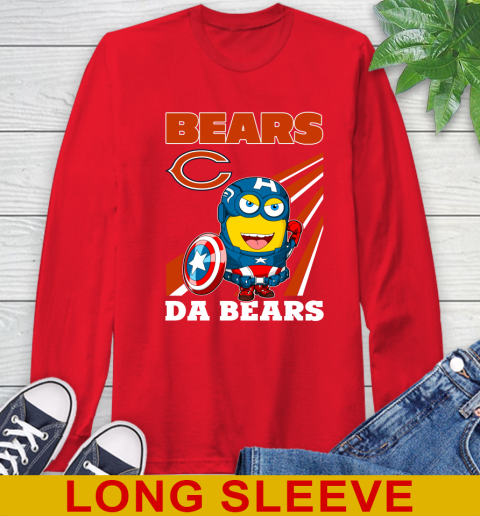 NFL Football Chicago Bears Captain America Marvel Avengers Minion Shirt Long Sleeve T-Shirt 12