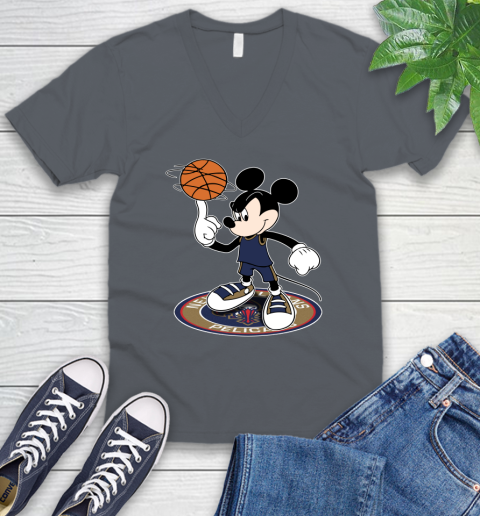 NBA Basketball New Orleans Pelicans Cheerful Mickey Disney Shirt V-Neck T-Shirt 5