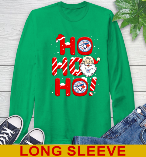 Toronto Blue Jays MLB Baseball Ho Ho Ho Santa Claus Merry Christmas Shirt Long Sleeve T-Shirt 8