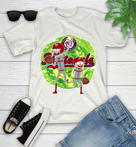 MLB Washington Nationals Rick And Morty Baseball Sports Youth T-Shirt