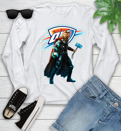 NBA Thor Avengers Endgame Basketball Oklahoma City Thunder Youth Long Sleeve