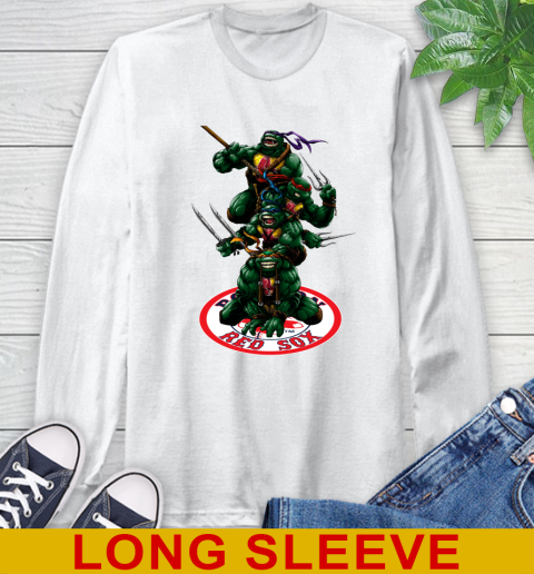 MLB Baseball Boston Red Sox Teenage Mutant Ninja Turtles Shirt Long Sleeve T-Shirt