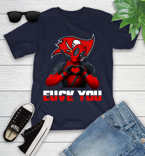 NHL Tampa Bay Buccaneers Deadpool Love You Fuck You Football Sports Youth T-Shirt 2