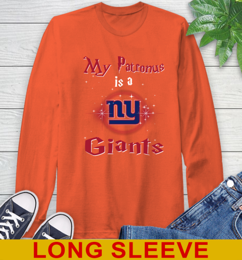 NFL Football Harry Potter My Patronus Is A New York Giants Long Sleeve T-Shirt 4