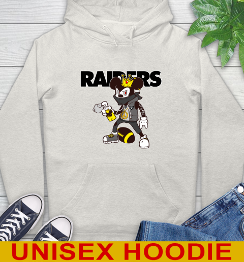 Oakland Raiders NFL Football Mickey Peace Sign Sports Hoodie 12