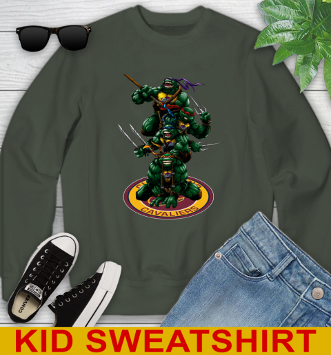 NBA Basketball Cleveland Cavaliers Teenage Mutant Ninja Turtles Shirt Youth Sweatshirt 9