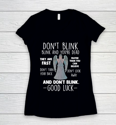 Doctor Who Weeping Angel Don't Blink Women's V-Neck T-Shirt