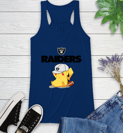 NFL Pikachu Football Sports Oakland Raiders Racerback Tank 9