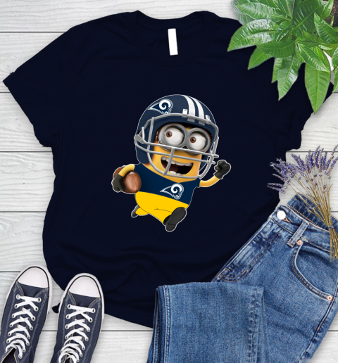 NFL Los Angeles Rams Minions Disney Football Sports Women's T-Shirt 3