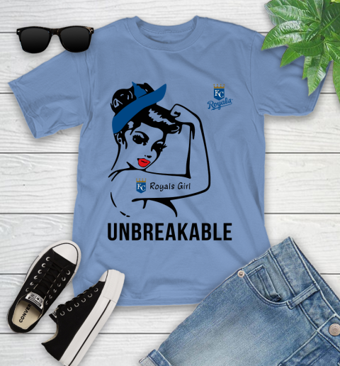 MLB Kansas City Royals Girl Unbreakable Baseball Sports Youth T-Shirt 9