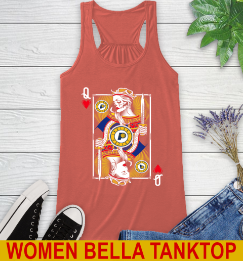 NBA Basketball Indiana Pacers The Queen Of Hearts Card Shirt Racerback Tank 3