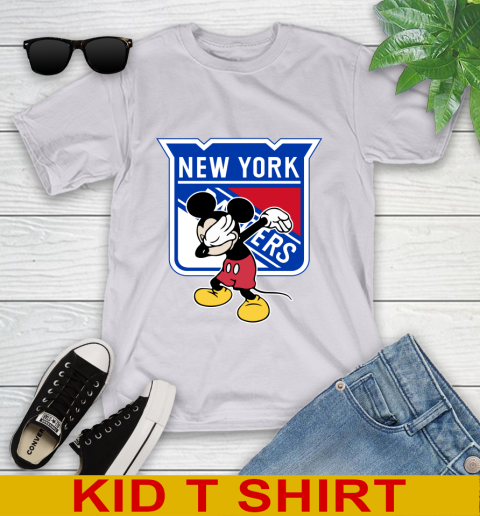 New York Rangers NHL Hockey Dabbing Mickey Disney Sports Youth T-Shirt 5