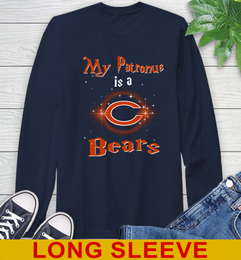 NFL Football Harry Potter My Patronus Is A Chicago Bears Long Sleeve T-Shirt 3