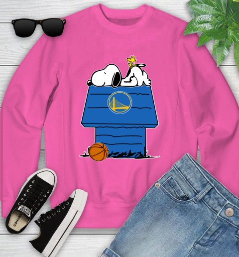 Golden State Warriors NBA Basketball Snoopy Woodstock The Peanuts Movie Youth Sweatshirt 7