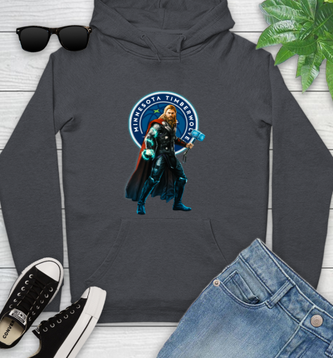 NBA Thor Avengers Endgame Basketball Minnesota Timberwolves Youth Hoodie 8