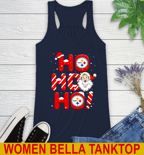 Pittsburgh Steelers NFL Football Ho Ho Ho Santa Claus Merry Christmas Shirt Racerback Tank 9
