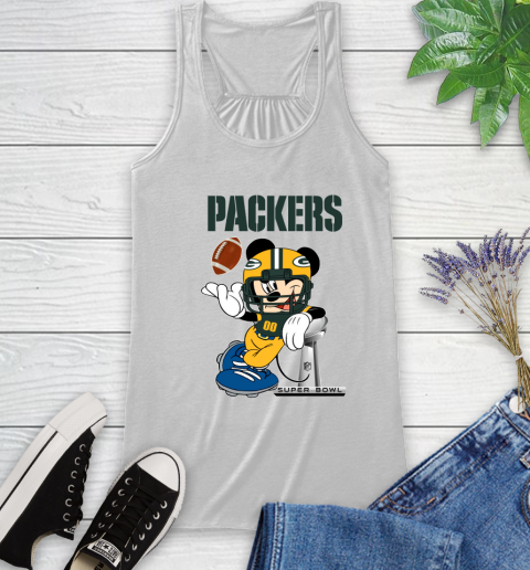NFL Green Bay Packers Mickey Mouse Disney Super Bowl Football T Shirt Racerback Tank