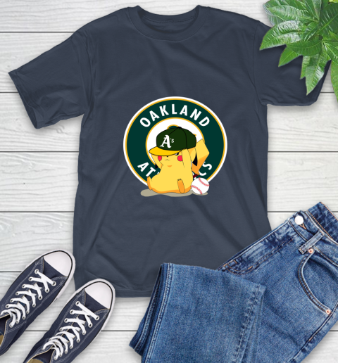 MLB Pikachu Baseball Sports Oakland Athletics T-Shirt 4