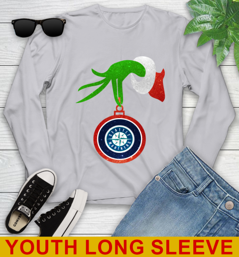 Seattle Mariners Grinch Merry Christmas MLB Baseball Youth Long Sleeve 6