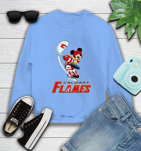 NHL Hockey Calgary Flames Cheerful Mickey Mouse Shirt Sweatshirt 11