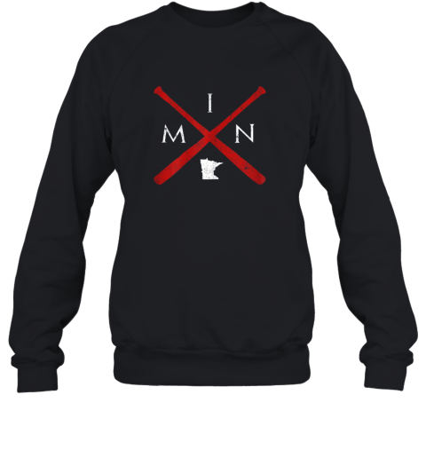 Minnesota Baseball Bats Classic State Outline Gift Sweatshirt