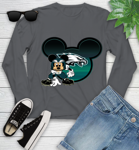NFL Philadelphia Eagles Mickey Mouse Disney Football T Shirt Youth Long Sleeve 8