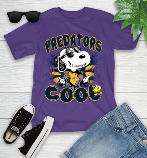 NHL Hockey Nashville Predators Cool Snoopy Shirt Youth T-Shirt 3